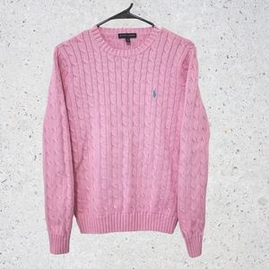 Ralph Lauren Cable Knit Sweater Pink Large